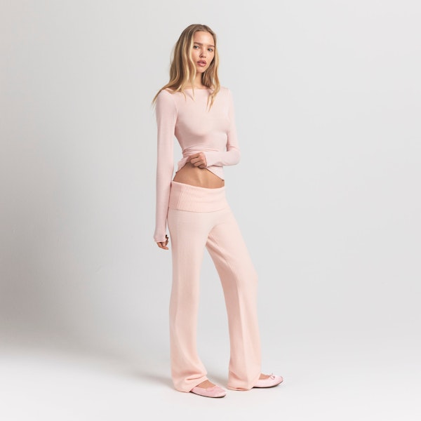 Skims SHEER MODAL LONG SLEEVE BOATNECK TOP