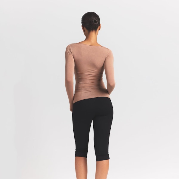 Skims SHEER MODAL LONG SLEEVE BOATNECK TOP