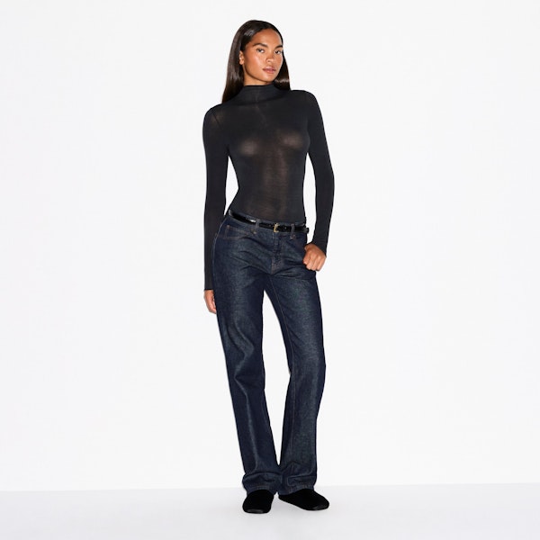 Skims SHEER MODAL LONG SLEEVE TURTLENECK BODYSUIT