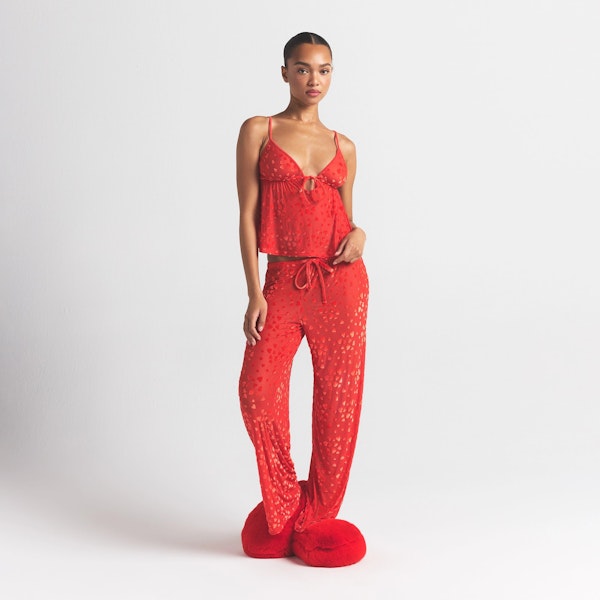 skims SHEER VELVET CAMI AND PANT SET