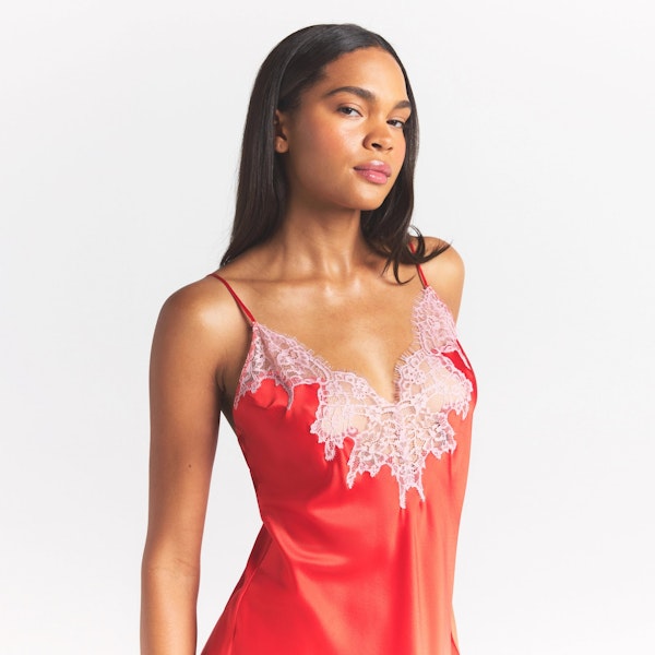 Skims SILK LACE MINI SLIP DRESS