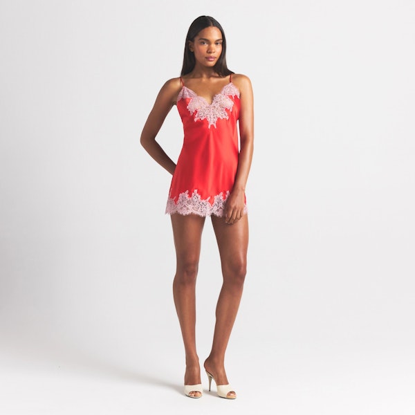 skims SILK LACE MINI SLIP DRESS
