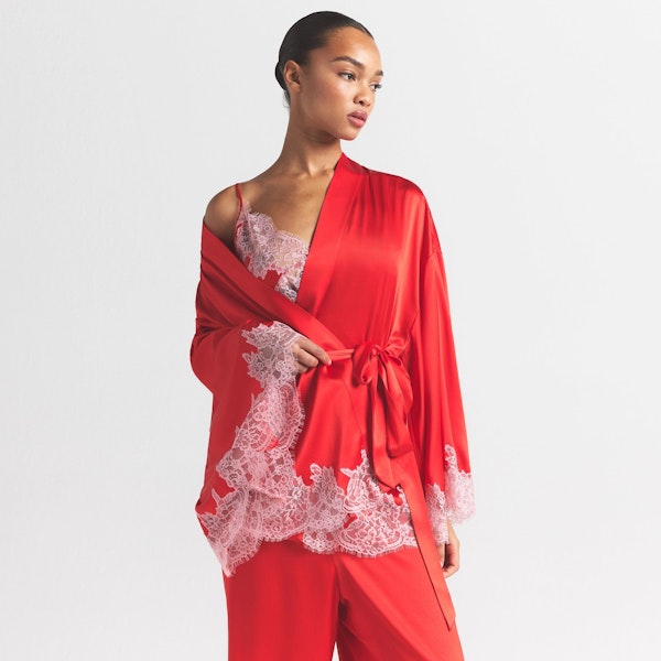 Skims SILK LACE ROBE
