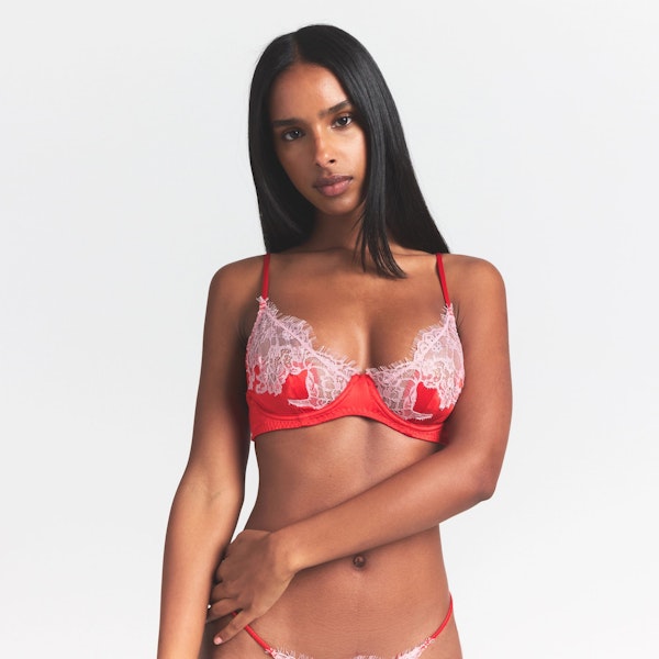 Skims SILK LACE UNLINED DEMI BRA