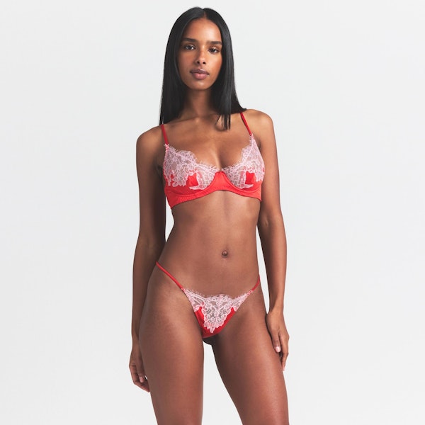 Skims SILK LACE UNLINED DEMI BRA