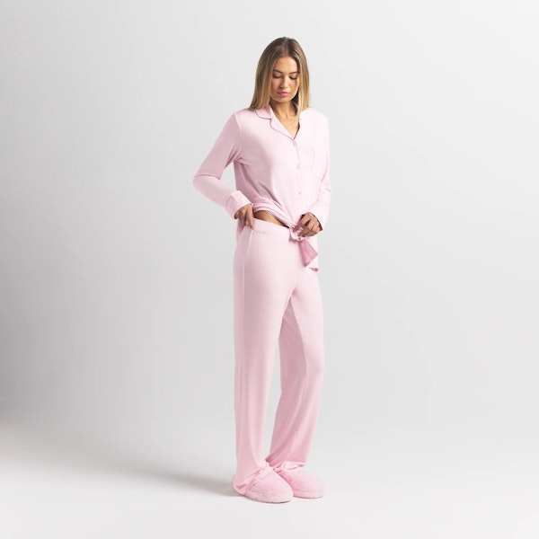 Skims SKIMS SLEEP LONG SLEEVE BUTTON UP SET