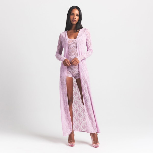 skims STRETCH LACE LONG ROBE