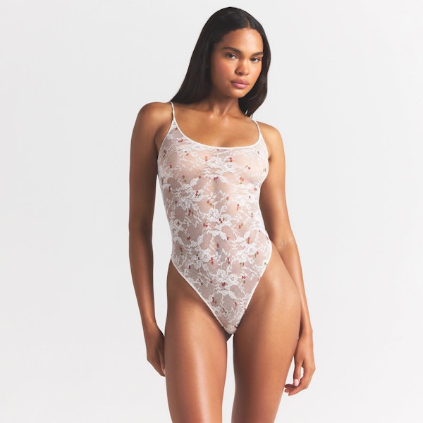 Skims STRETCH LACE SCOOP NECK BODYSUIT