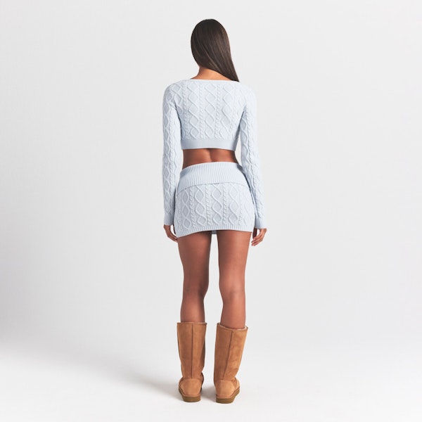 Skims SWEATER KNITS CABLE KNIT CROPPED CARDIGAN