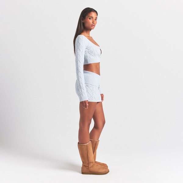 Skims SWEATER KNITS CABLE KNIT CROPPED CARDIGAN
