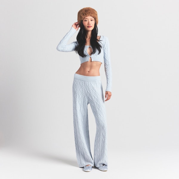 skims SWEATER KNITS CABLE KNIT STRAIGHT LEG PANT