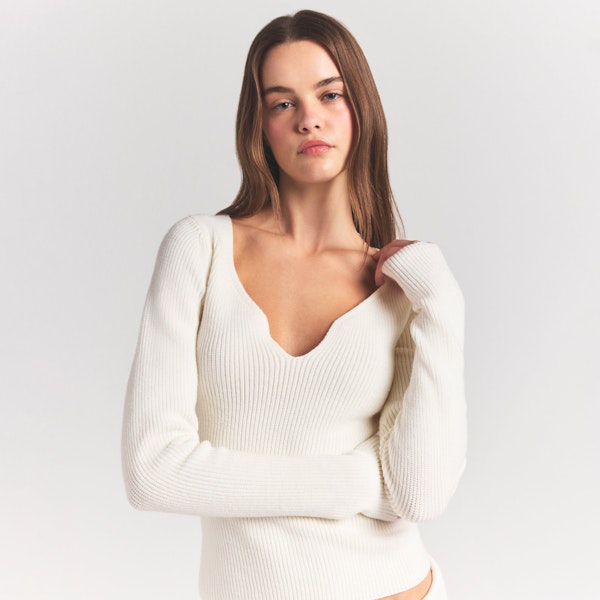 Skims SWEATER KNITS RIBBED LONG SLEEVE TOP