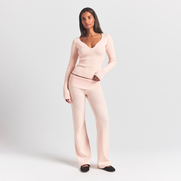 Skims SWEATER KNITS RIBBED LONG SLEEVE TOP