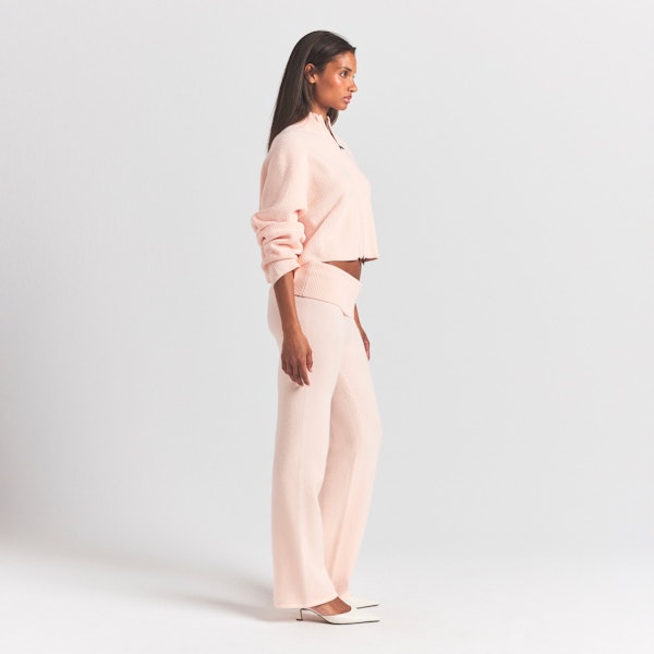 Skims SWEATER KNITS RIBBED MOCK NECK ZIP UP