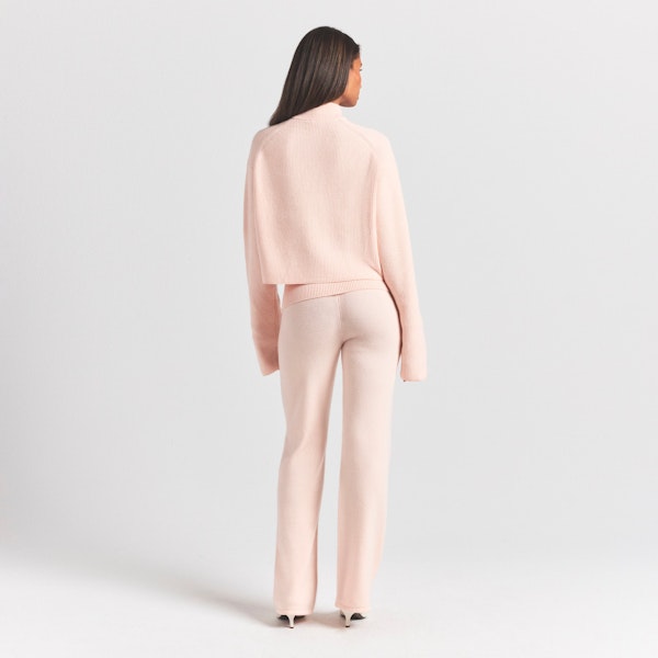 Skims SWEATER KNITS RIBBED MOCK NECK ZIP UP