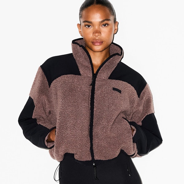 Skims TEDDY BOXY ZIP UP JACKET