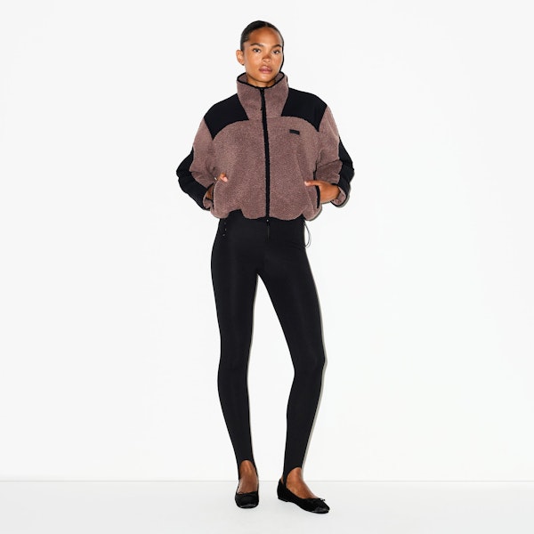 skims TEDDY BOXY ZIP UP JACKET