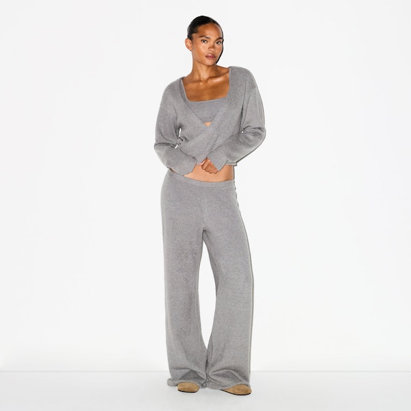 Skims TEXTURED KNIT WRAP SWEATER