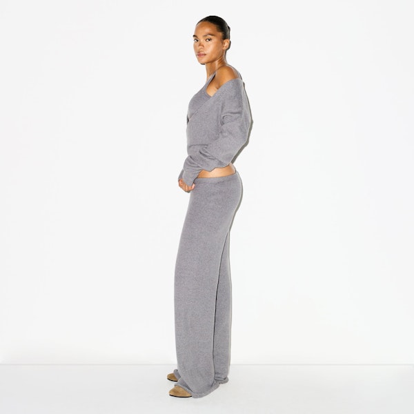 Skims TEXTURED KNIT WRAP SWEATER