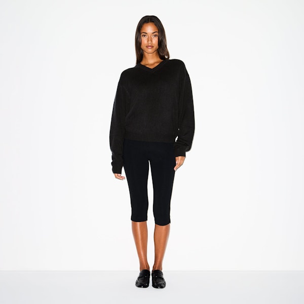skims WOOL CASHMERE OVERSIZED V NECK SWEATER