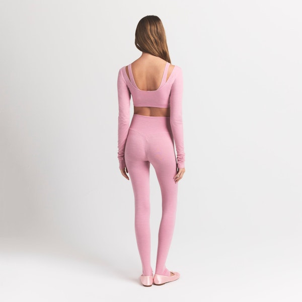 Skims WOOL RIB LONG SLEEVE SUPER CROPPED TOP