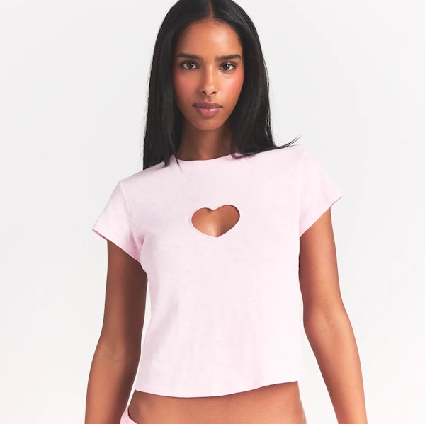 Skims WORN IN JERSEY HEART BABY TEE