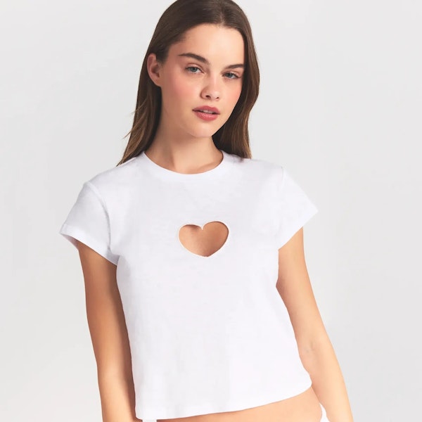Skims WORN IN JERSEY HEART BABY TEE