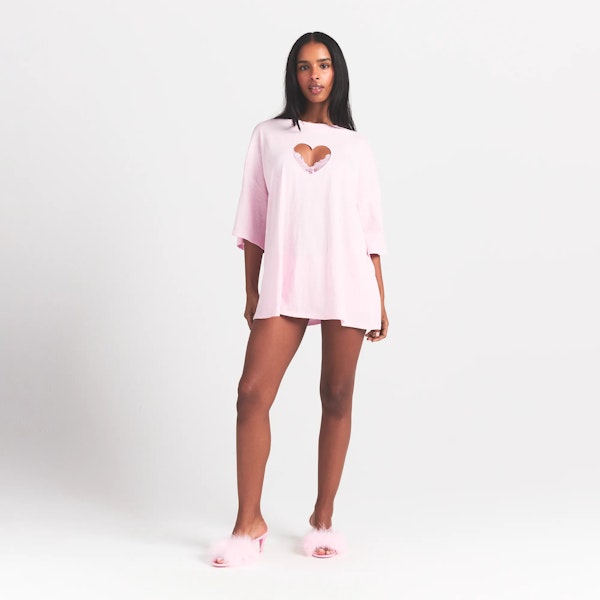 skims WORN IN JERSEY HEART OVERSIZED T-SHIRT