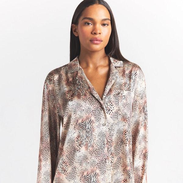 Skims WOVEN SHINE LONG SLEEP SET