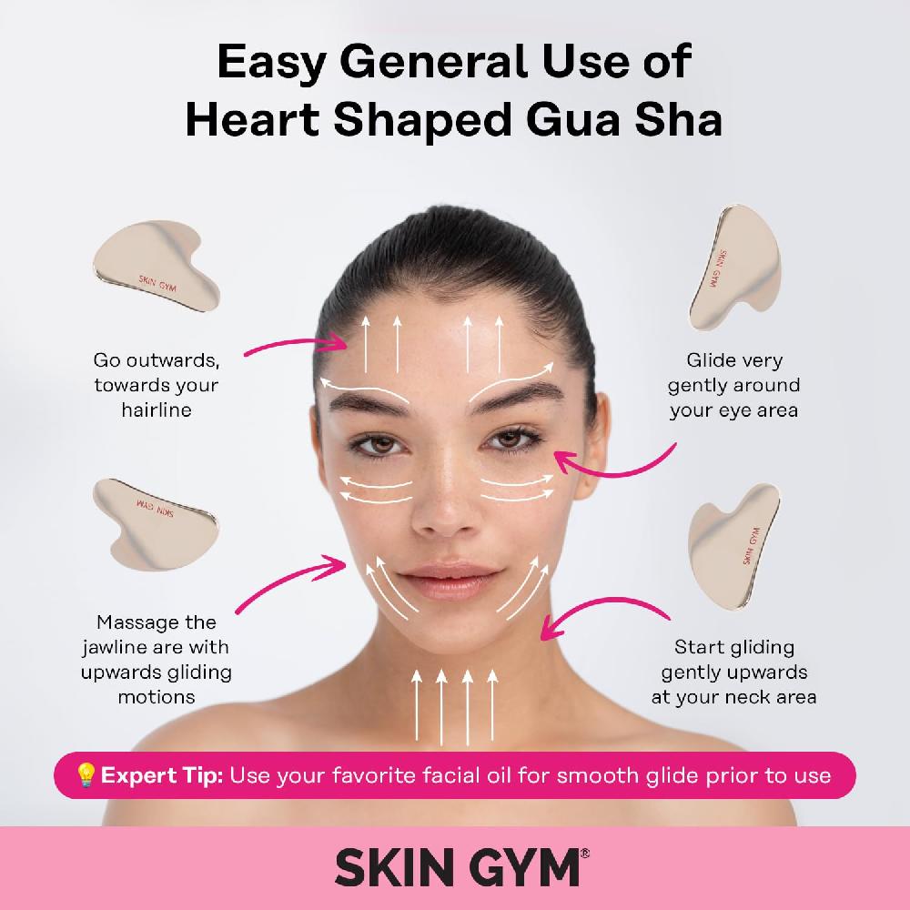 Skin Camp Cryo Stainless Steel Sculpty Heart Gua Sha Tool