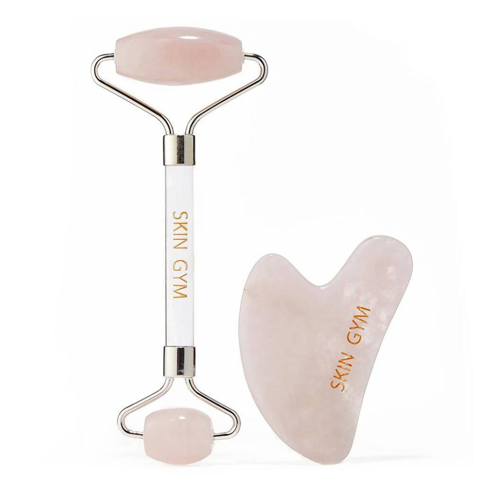 Skin Camp Rose Quartz Face Roller & Gua Sha Massage Kit