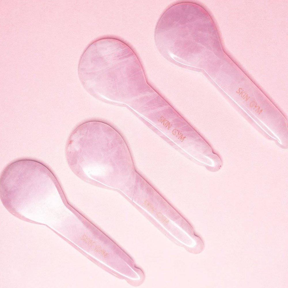 Skin Camp Rose Quartz Gua Sha Facial Massage Spoonie