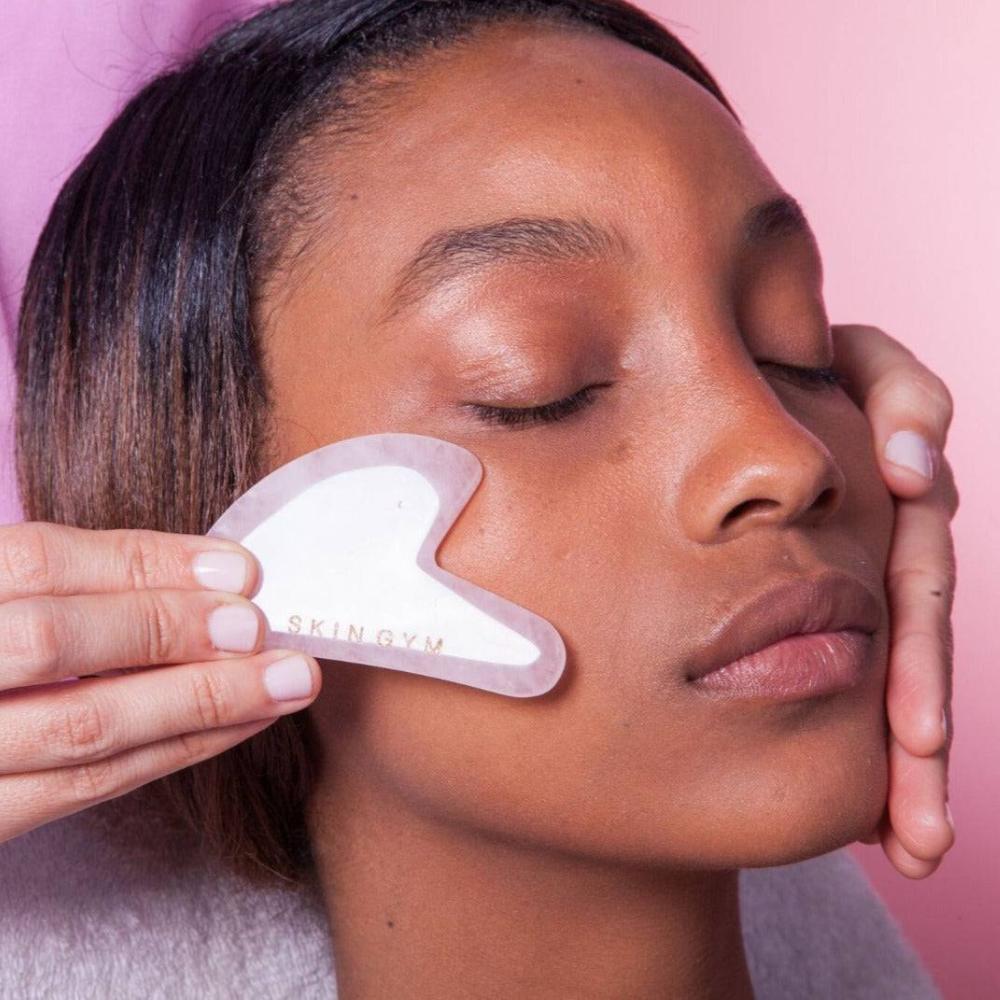 Skin Camp Rose Quartz Heart Shaped Gua Sha Face Massager