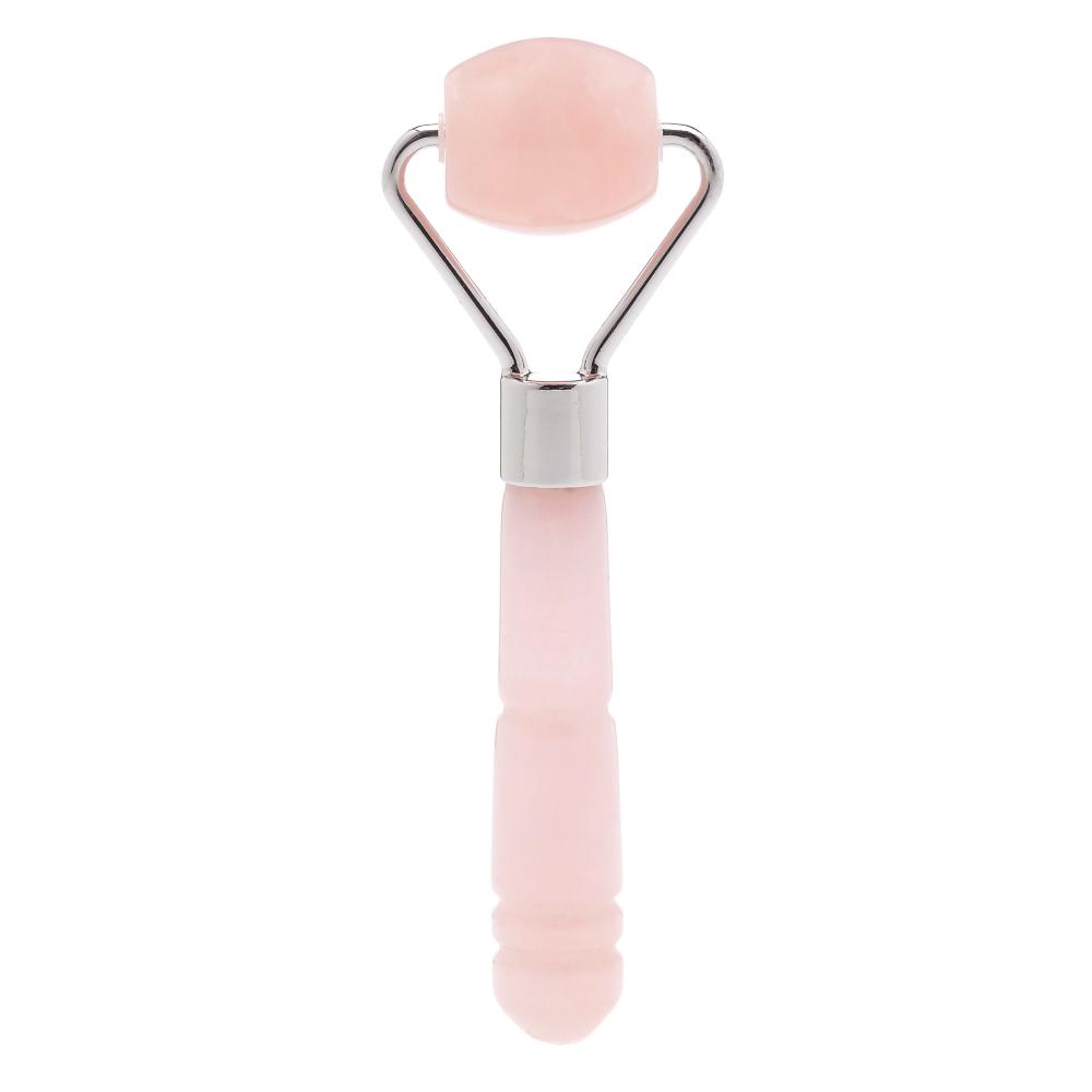 skin camp Rose Quartz Mini Face Roller & Under-Eye Massager
