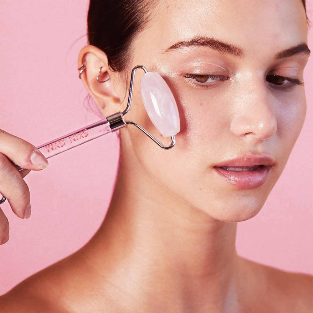 Skin Camp Rose Quartz Face Roller & Massager