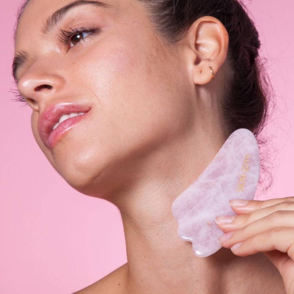 Skin Camp Rose Quartz Gua Sha Face Sculpting Tool