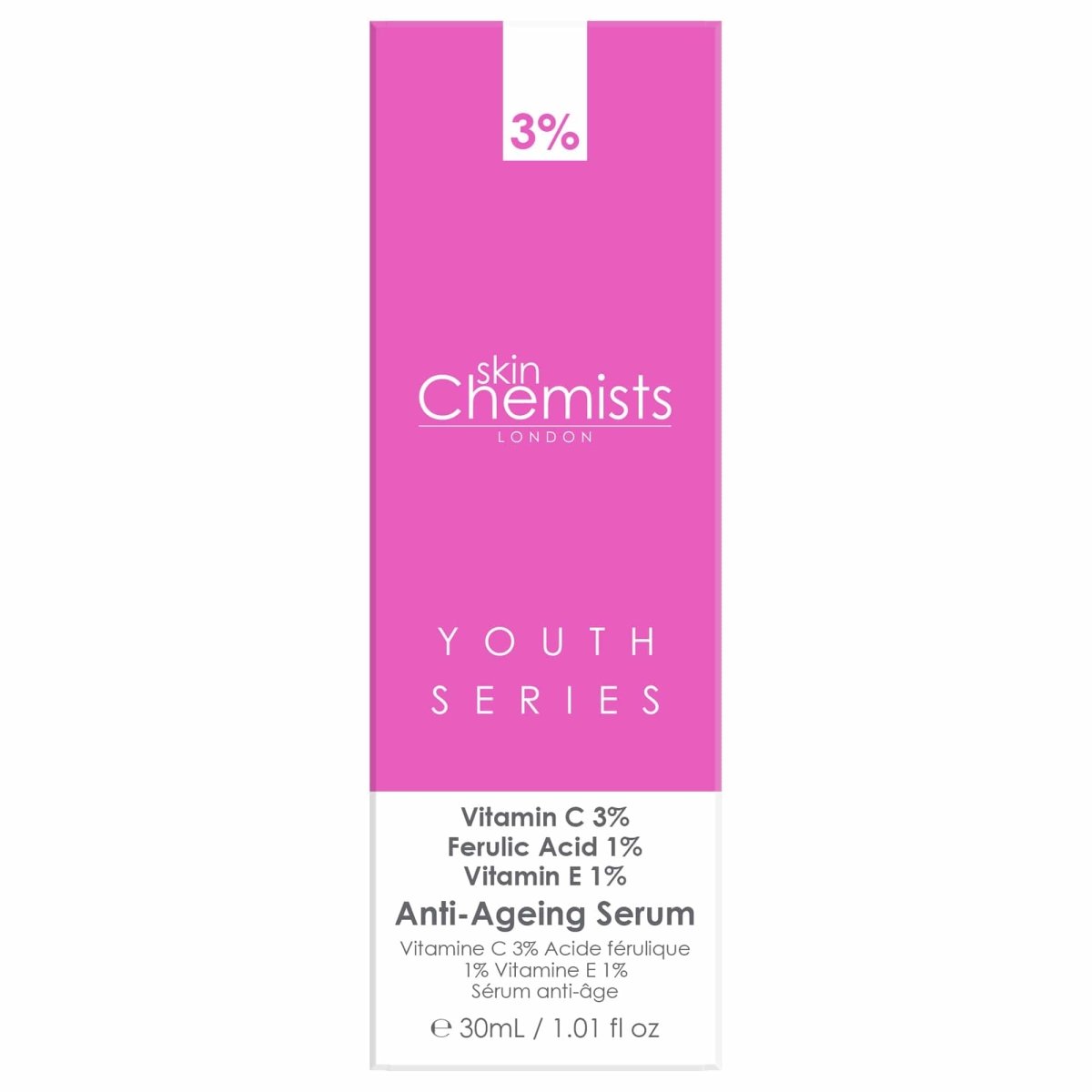 Skin Chemist Anti-Ageing Serum Vitamin C 3% Ferulic Acid 1% Vitamin E 1% 30ml