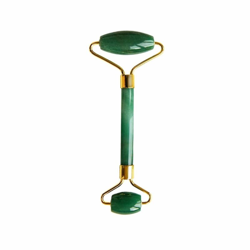 skin chemist Aventurine Jade Soothing Energy Facial Rollers (Gold Metal Handle)