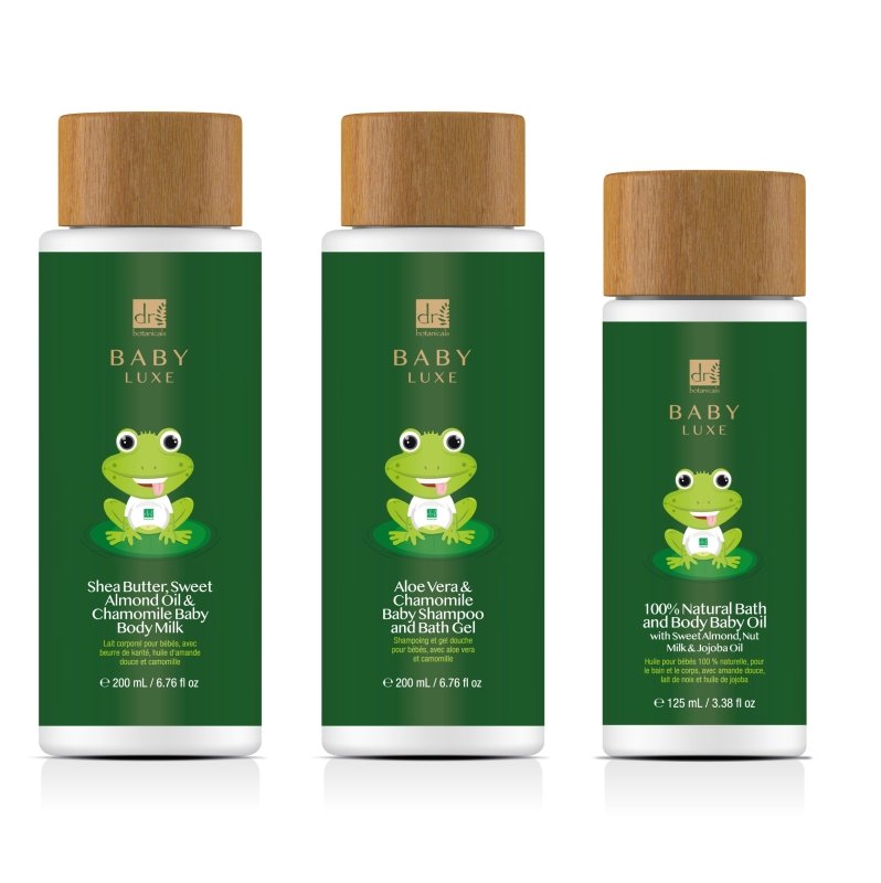skin chemist Baby Lux Shampoo and Bath Gel Body Oil and Milk