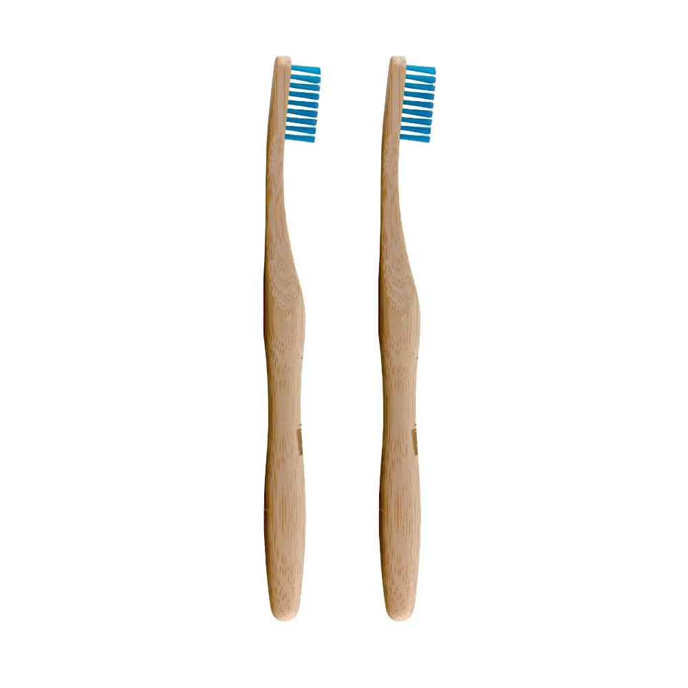 skin chemist Dr Botanicals Bamboo Toothbrush Blue Twin Value Savings Pack
