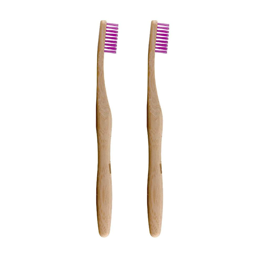 skin chemist Dr Botanicals Bamboo Toothbrush Purple Twin Value Savings Pack
