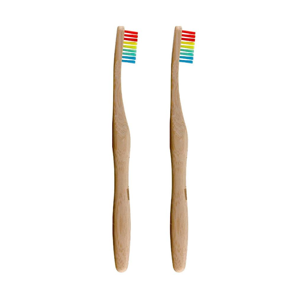 skin chemist Dr Botanicals Bamboo Toothbrush Rainbow Twin Value Savings Pack