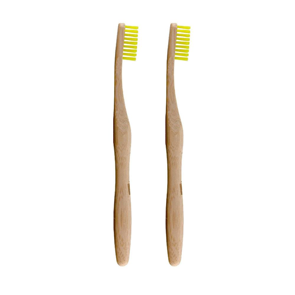 skin chemist Dr Botanicals Bamboo Toothbrush Yellow Twin Value Savings Pack