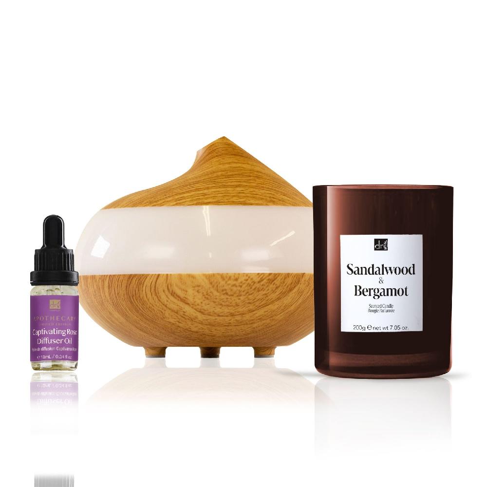 skin chemist Dr Botanicals Christmas Relaxtion Rose Diffuser Kit with Sandalwood &