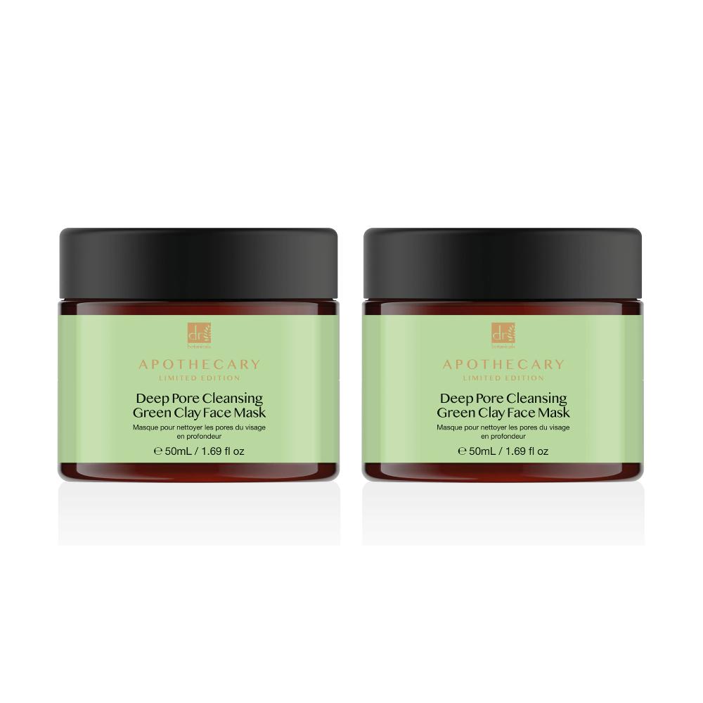 skin chemist Dr Botanicals Deep Pore Cleansing Green Clay Face Mask 50ml Twin Value