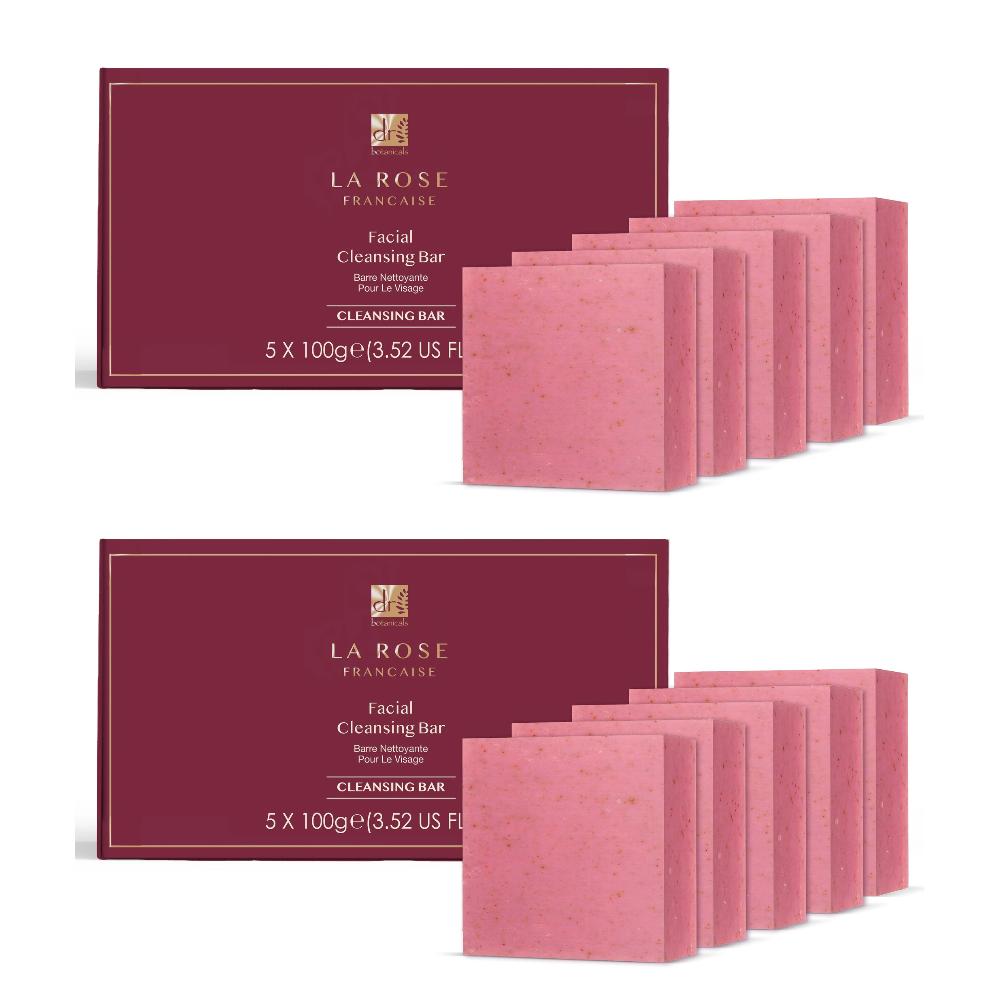 skin chemist Dr Botanicals La Rose Française Facial Cleansing Bar (Pack of 5) 100g