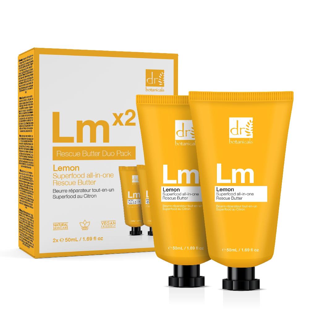 skin chemist Dr Botanicals Lemon Superfood All-In-One Rescue Butter Duo Pack 100ml
