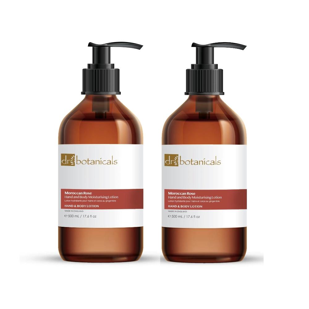 skin chemist Dr Botanicals Moroccan Rose Hand & Body Moisturising Lotion 500ml Twin