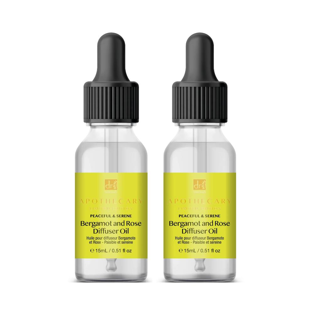 skin chemist Dr Botanicals Peaceful & Serene Bergamot & Rose Diffuser Oil 15ml Twin