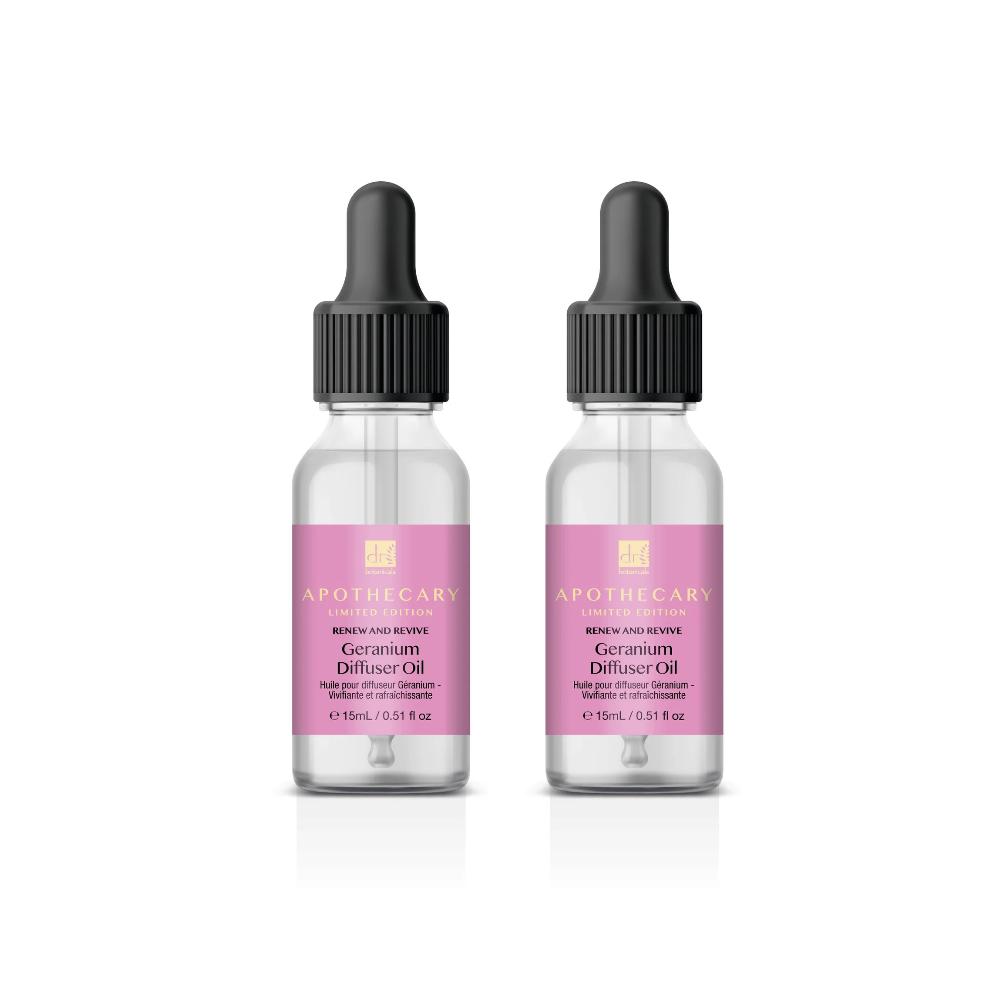 skin chemist Dr Botanicals Renew & Revive Geranium Diffuser Oil 15ml Twin Value Sav